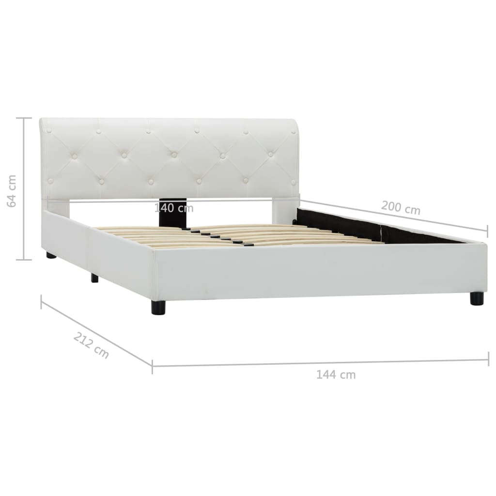 Cadre de lit sans matelas blanc similicuir 140x200 cm - XIOS