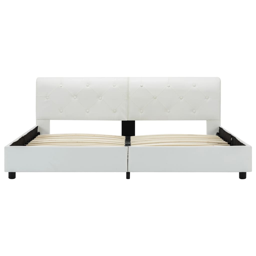 Cadre de lit sans matelas blanc similicuir 160x200 cm - XIOS