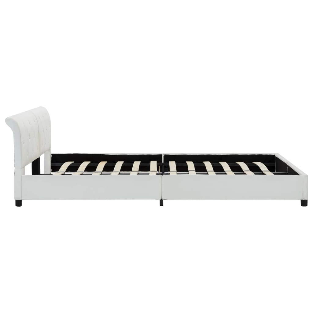Cadre de lit sans matelas blanc similicuir 160x200 cm - XIOS