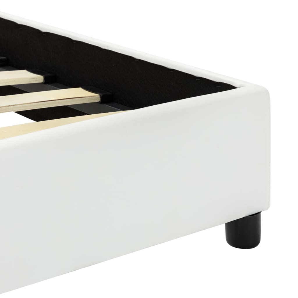 Cadre de lit sans matelas blanc similicuir 160x200 cm - XIOS