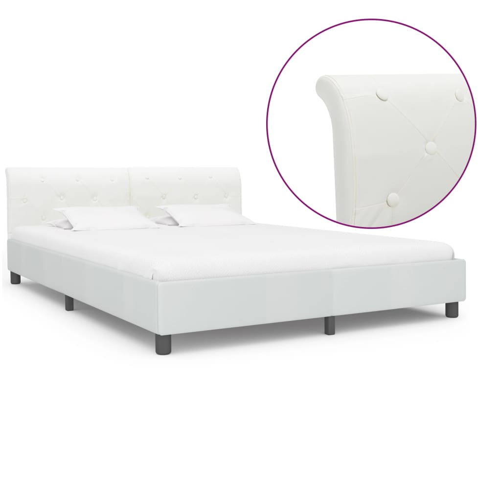 Cadre de lit Blanc Similicuir 180 x 200 cm - XIOS