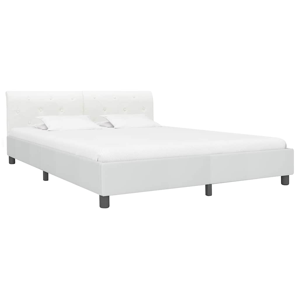 Cadre de lit Blanc Similicuir 180 x 200 cm