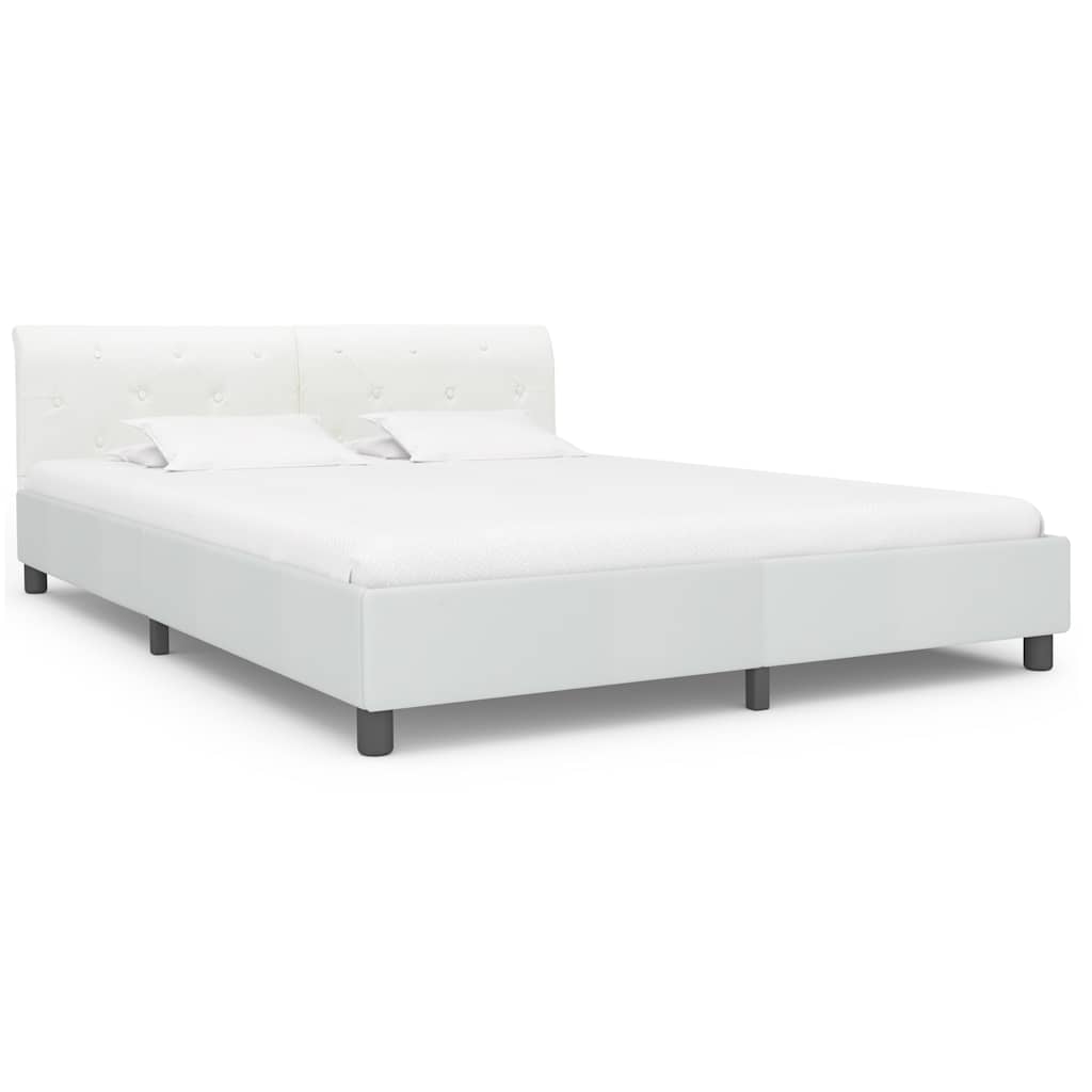 Cadre de lit Blanc Similicuir 180 x 200 cm