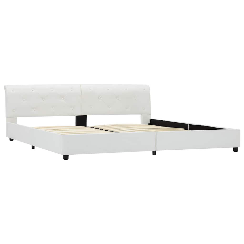 Cadre de lit Blanc Similicuir 180 x 200 cm