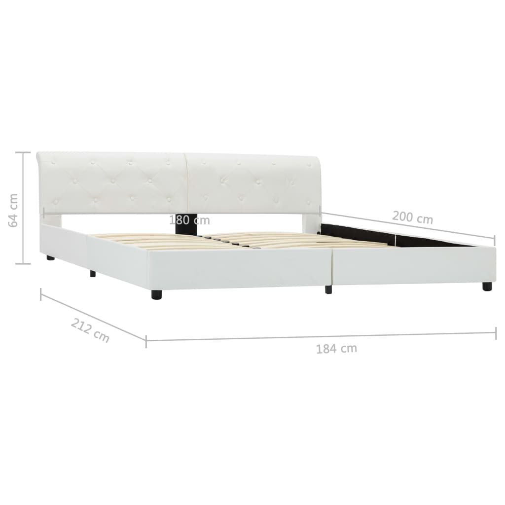 Cadre de lit Blanc Similicuir 180 x 200 cm - XIOS