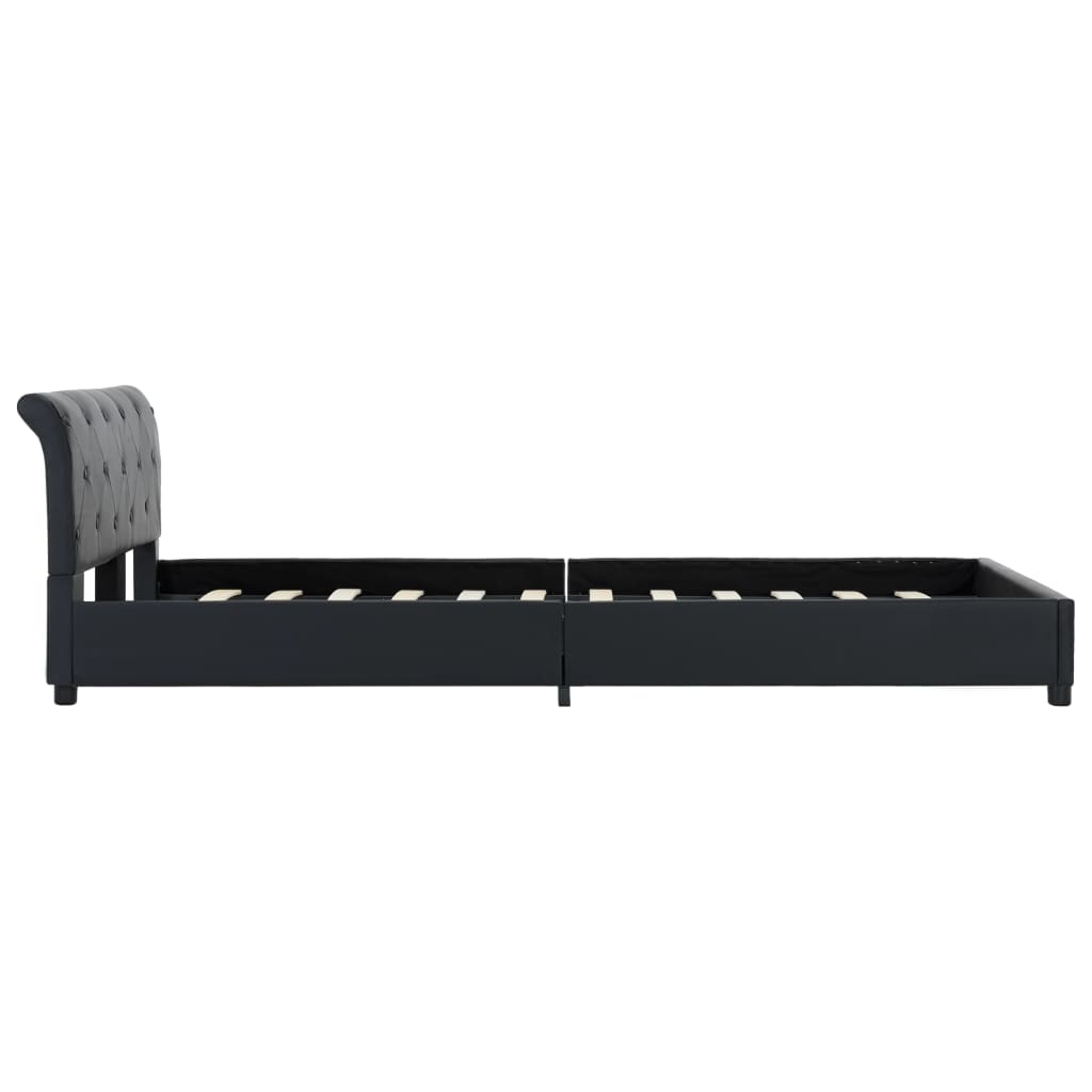 Cadre de lit sans matelas noir similicuir 120x200 cm - XIOS