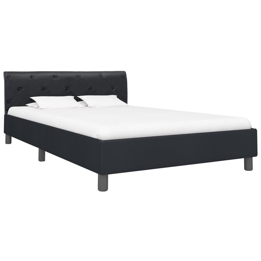 Cadre de lit sans matelas noir similicuir 140x200 cm - XIOS