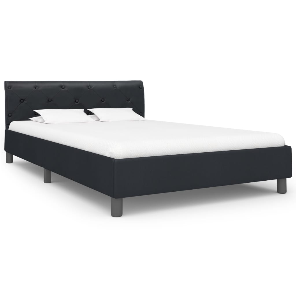 Cadre de lit sans matelas noir similicuir 140x200 cm - XIOS