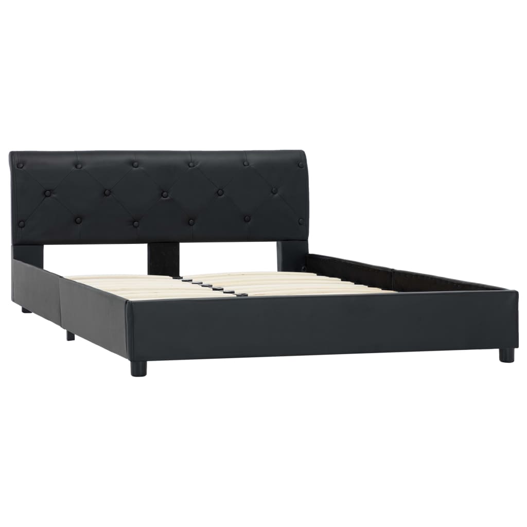Cadre de lit sans matelas noir similicuir 140x200 cm - XIOS