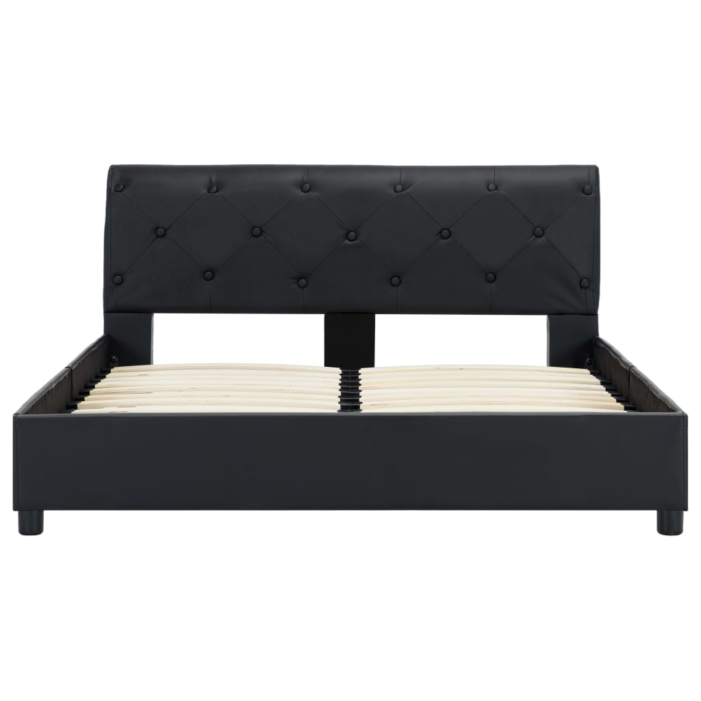 Cadre de lit sans matelas noir similicuir 140x200 cm - XIOS
