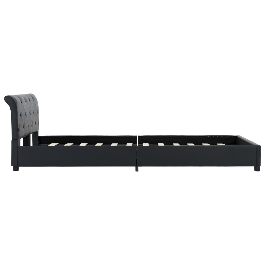 Cadre de lit sans matelas noir similicuir 140x200 cm - XIOS