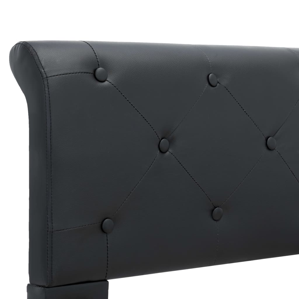 Cadre de lit sans matelas noir similicuir 140x200 cm - XIOS