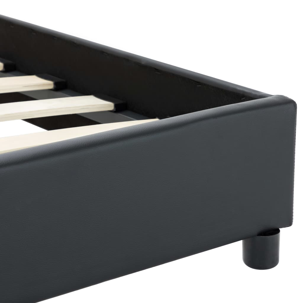 Cadre de lit sans matelas noir similicuir 140x200 cm - XIOS