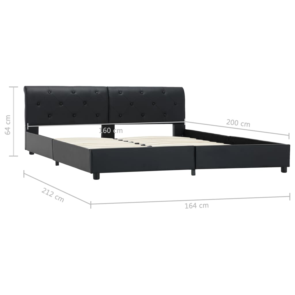 Cadre de lit Noir Similicuir 160 x 200 cm - XIOS