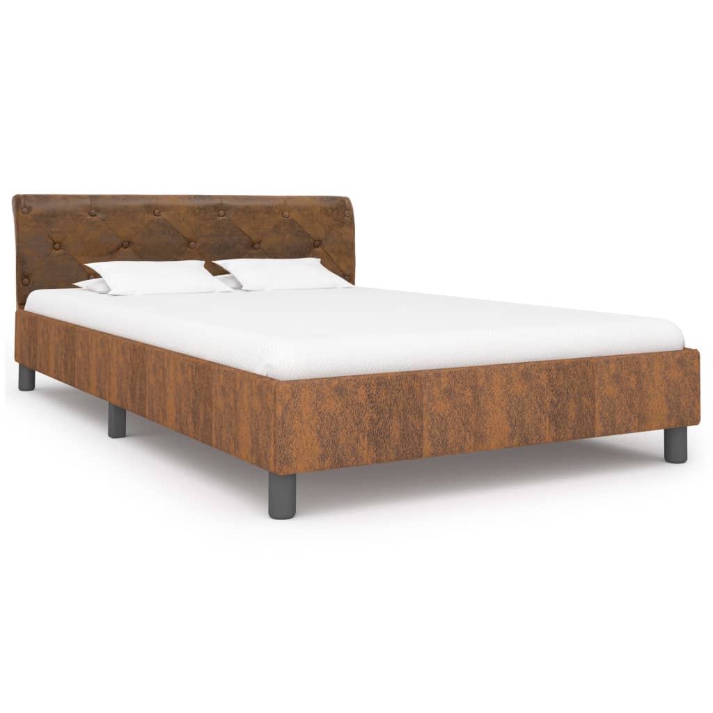Cadre de lit Marron Similicuir daim 140 x 200 cm - XIOS