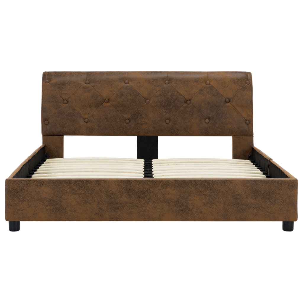 Cadre de lit Marron Similicuir daim 140 x 200 cm - XIOS