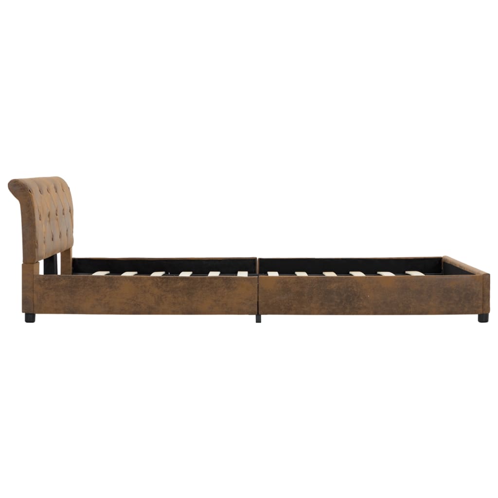 Cadre de lit Marron Similicuir daim 140 x 200 cm - XIOS