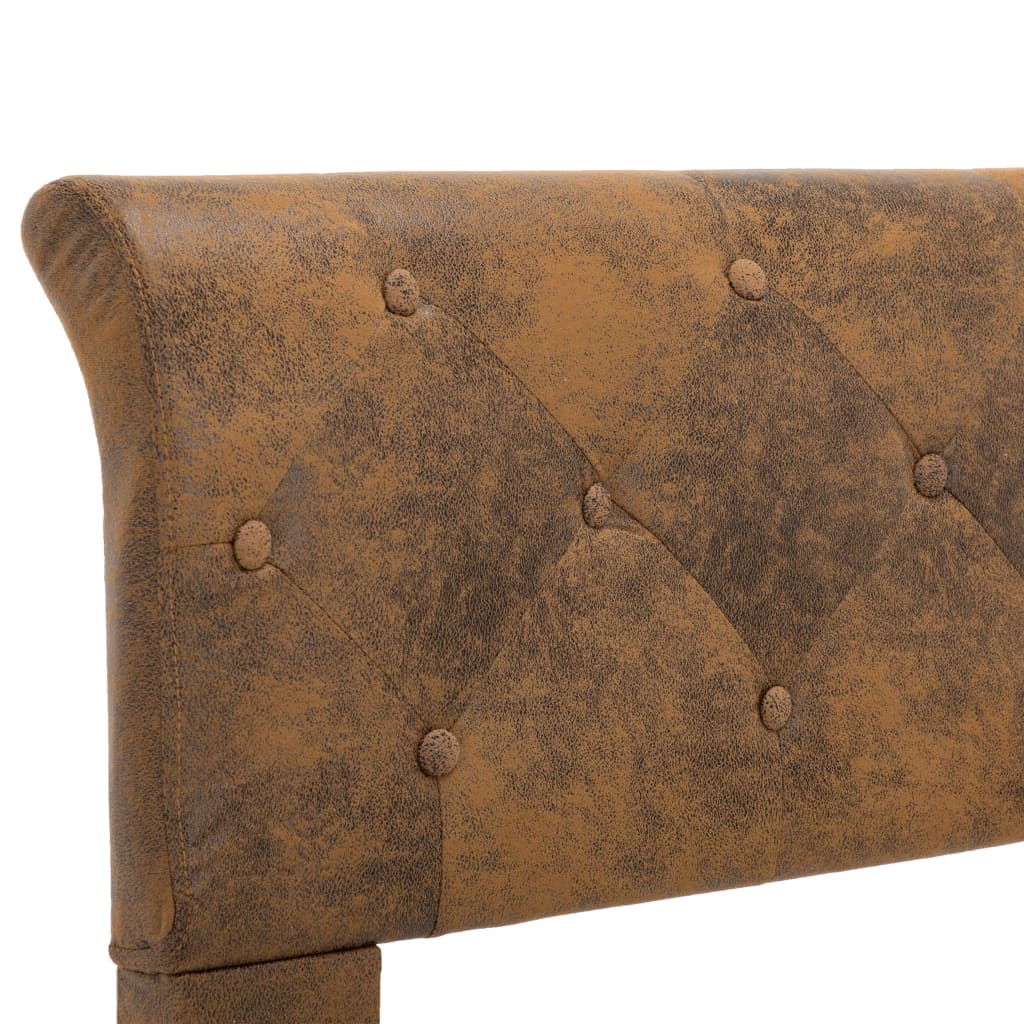 Cadre de lit Marron Similicuir daim 140 x 200 cm - XIOS