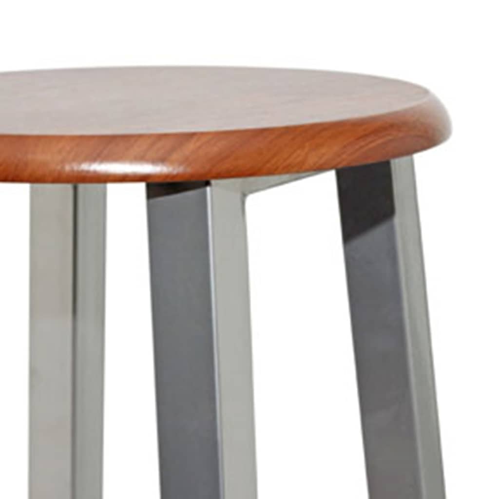 Tabourets de bar lot de 4 argenté et marron MDF - XIOS