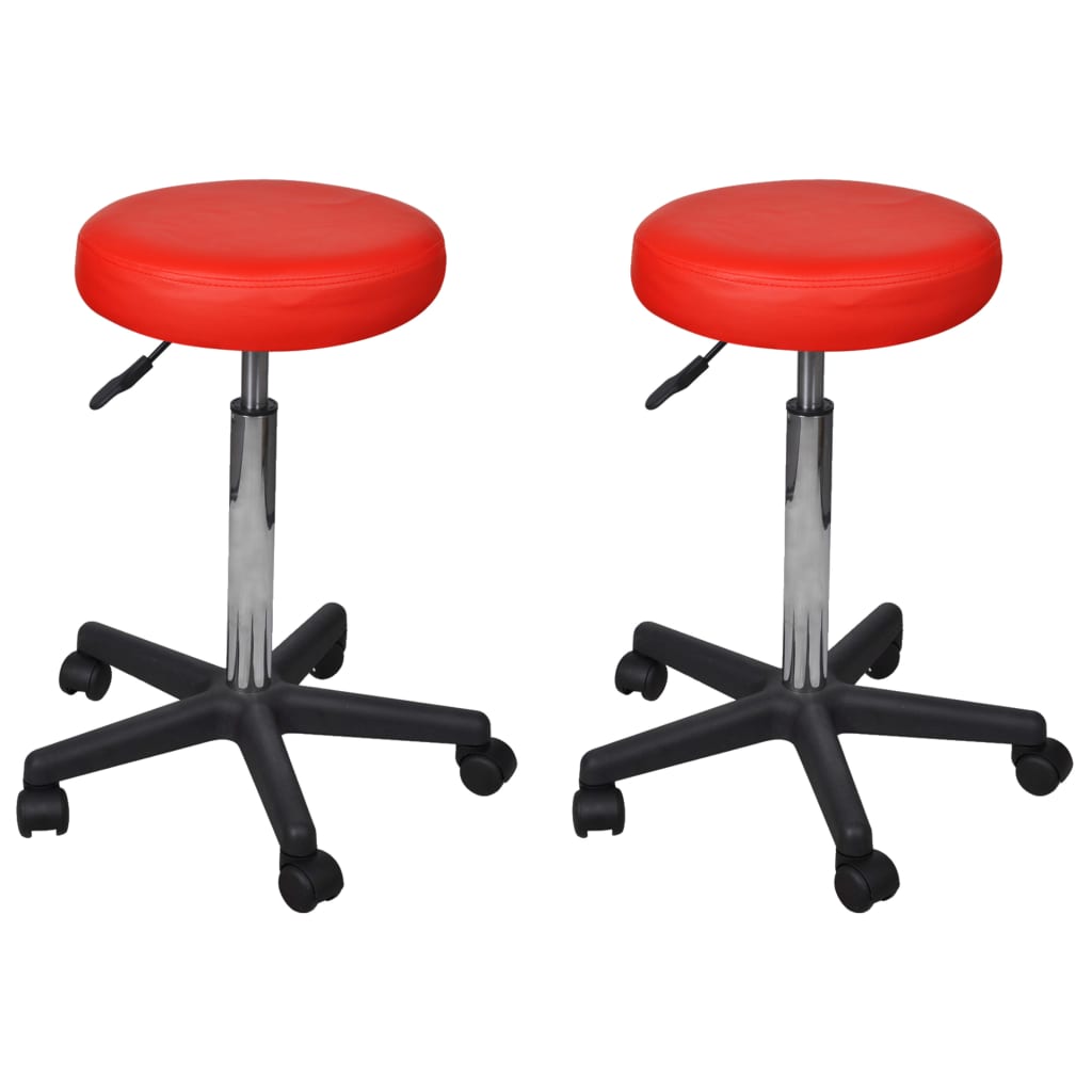 Tabourets de bureau lot de 2 Rouge 35,5x84 cm Similicuir - XIOS