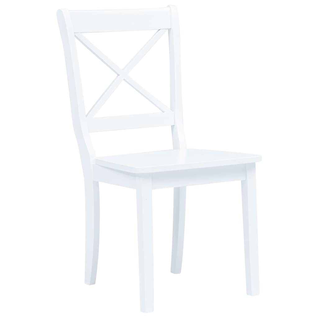 Chaises à manger lot de 6 blanc bois d'hévéa massif - XIOS
