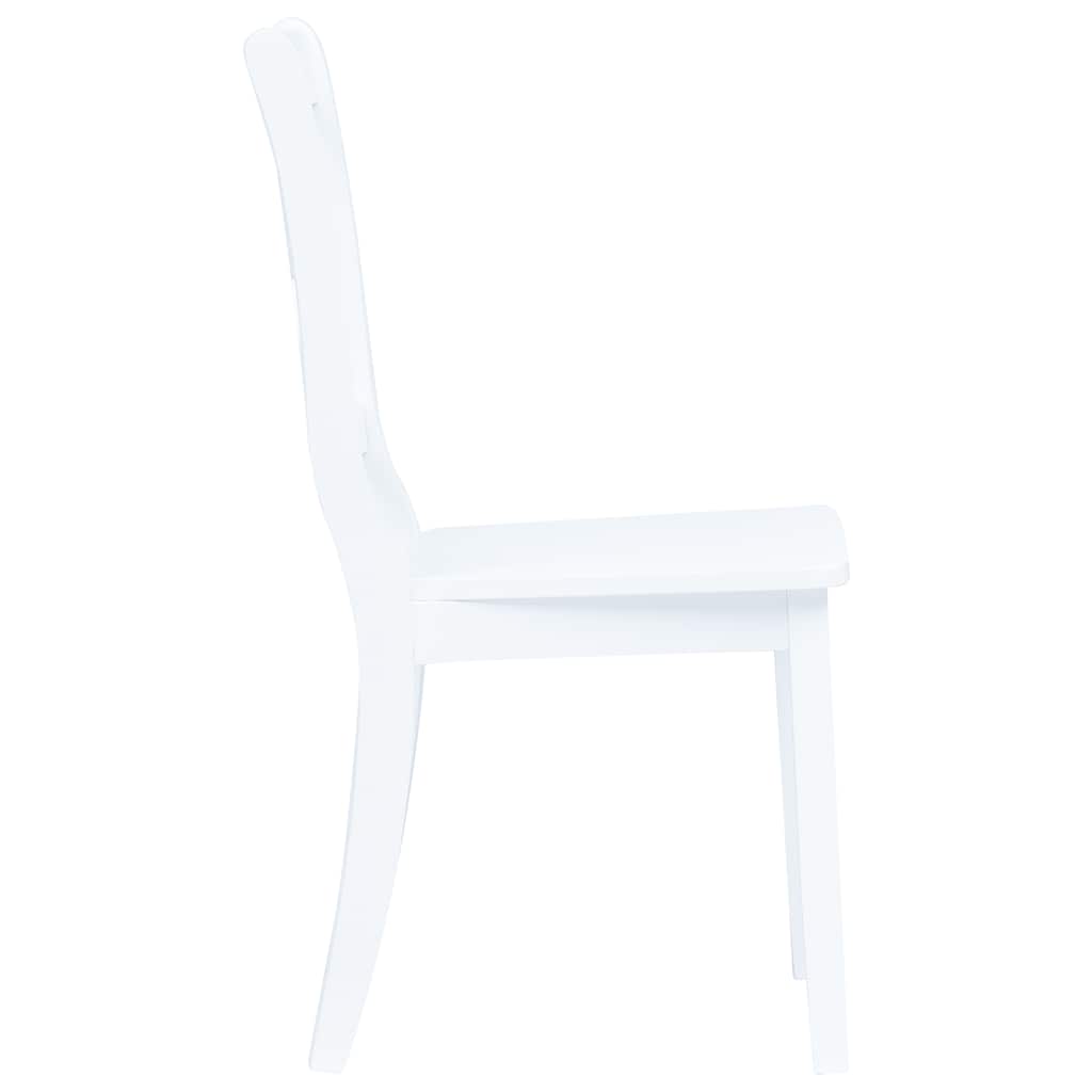 Chaises à manger lot de 6 blanc bois d'hévéa massif - XIOS