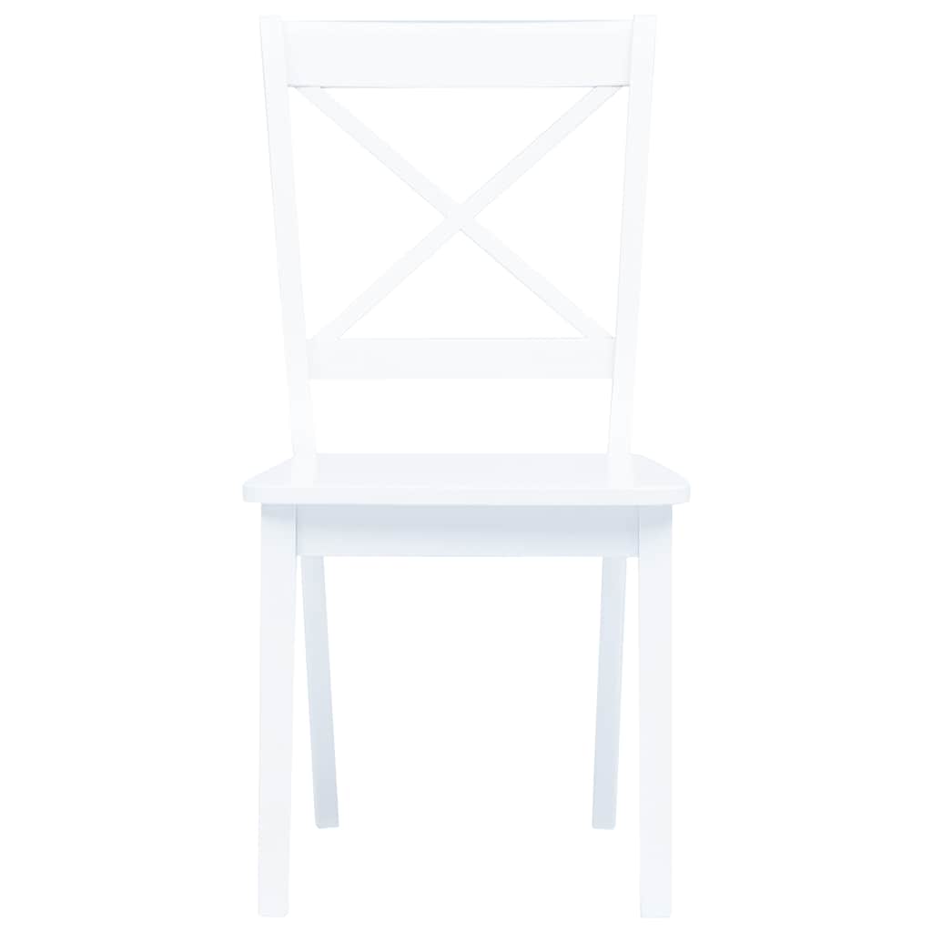 Chaises à manger lot de 6 blanc bois d'hévéa massif - XIOS