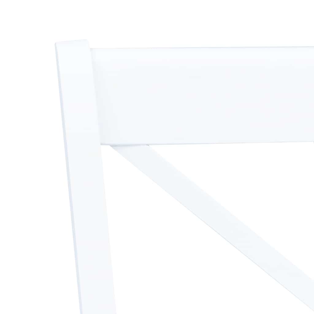 Chaises à manger lot de 6 blanc bois d'hévéa massif - XIOS