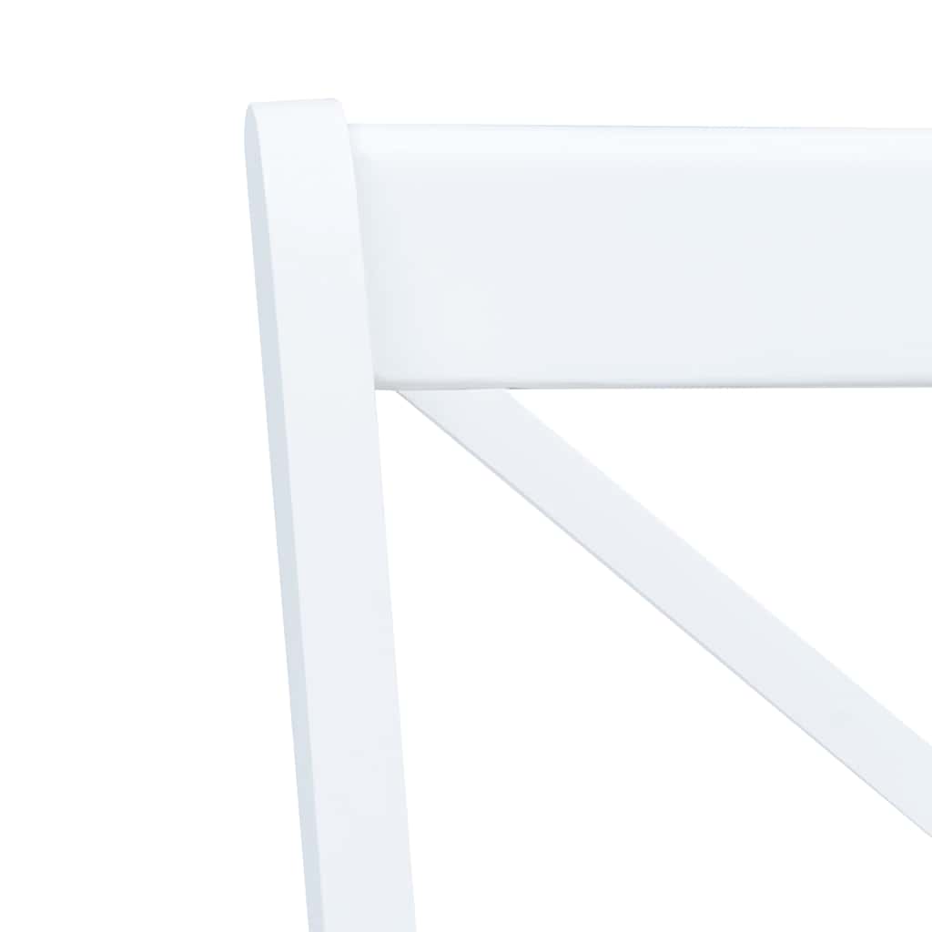 Chaises à manger lot de 6 blanc et bois clair bois hévéa massif - XIOS