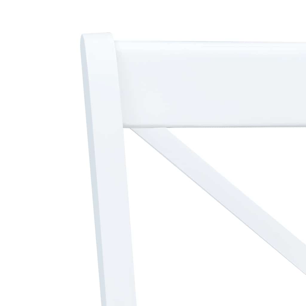 Chaises à manger lot de 6 blanc et bois clair bois hévéa massif