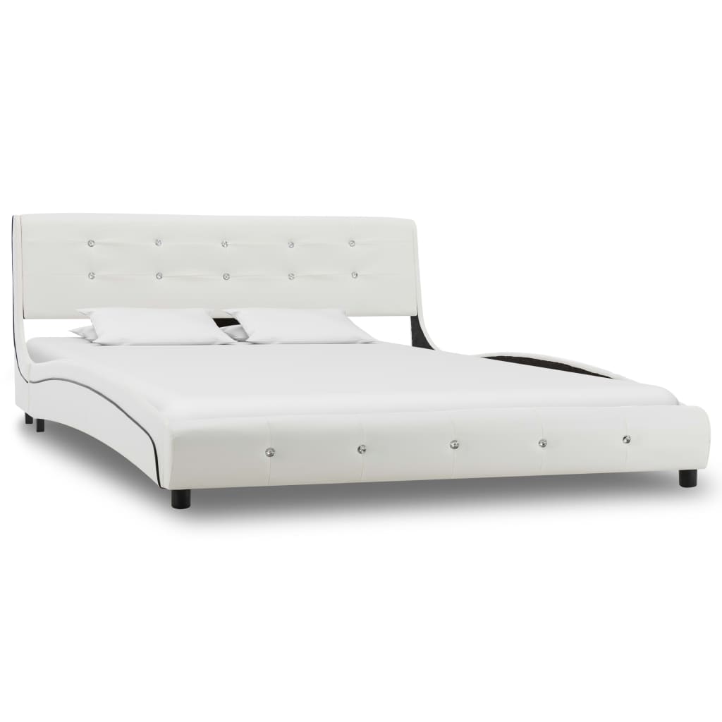Lit avec matelas Blanc Similicuir 140x200 cm - XIOS