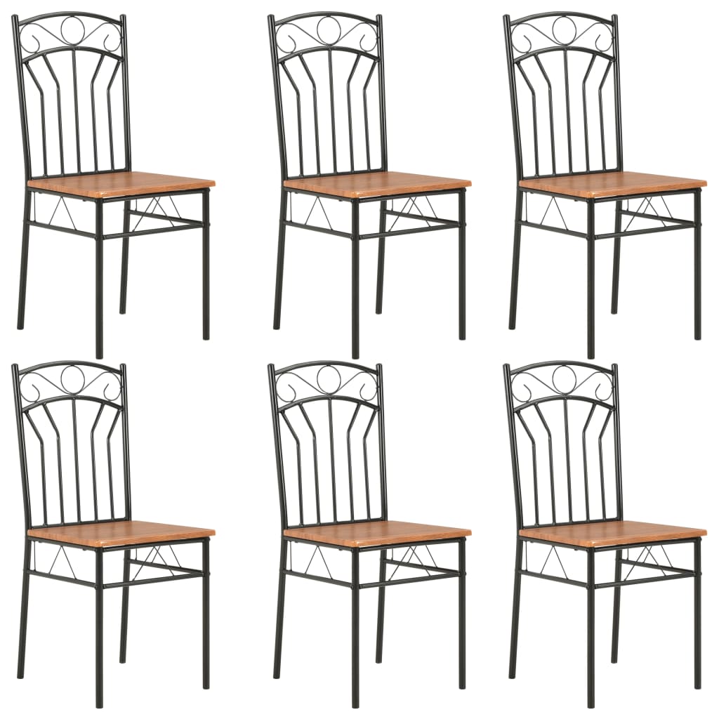 Chaises à manger lot de 6 marron MDF - XIOS
