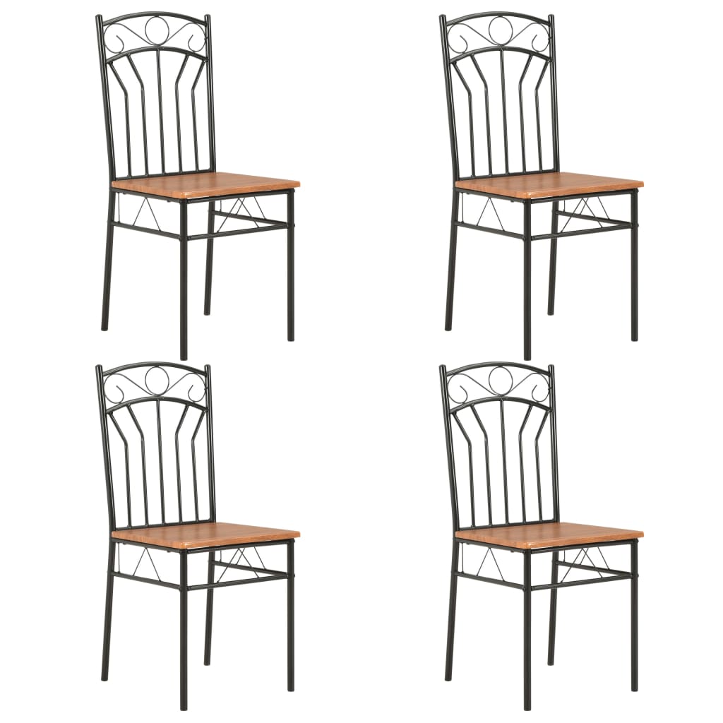 Chaises à manger lot de 4 marron MDF - XIOS