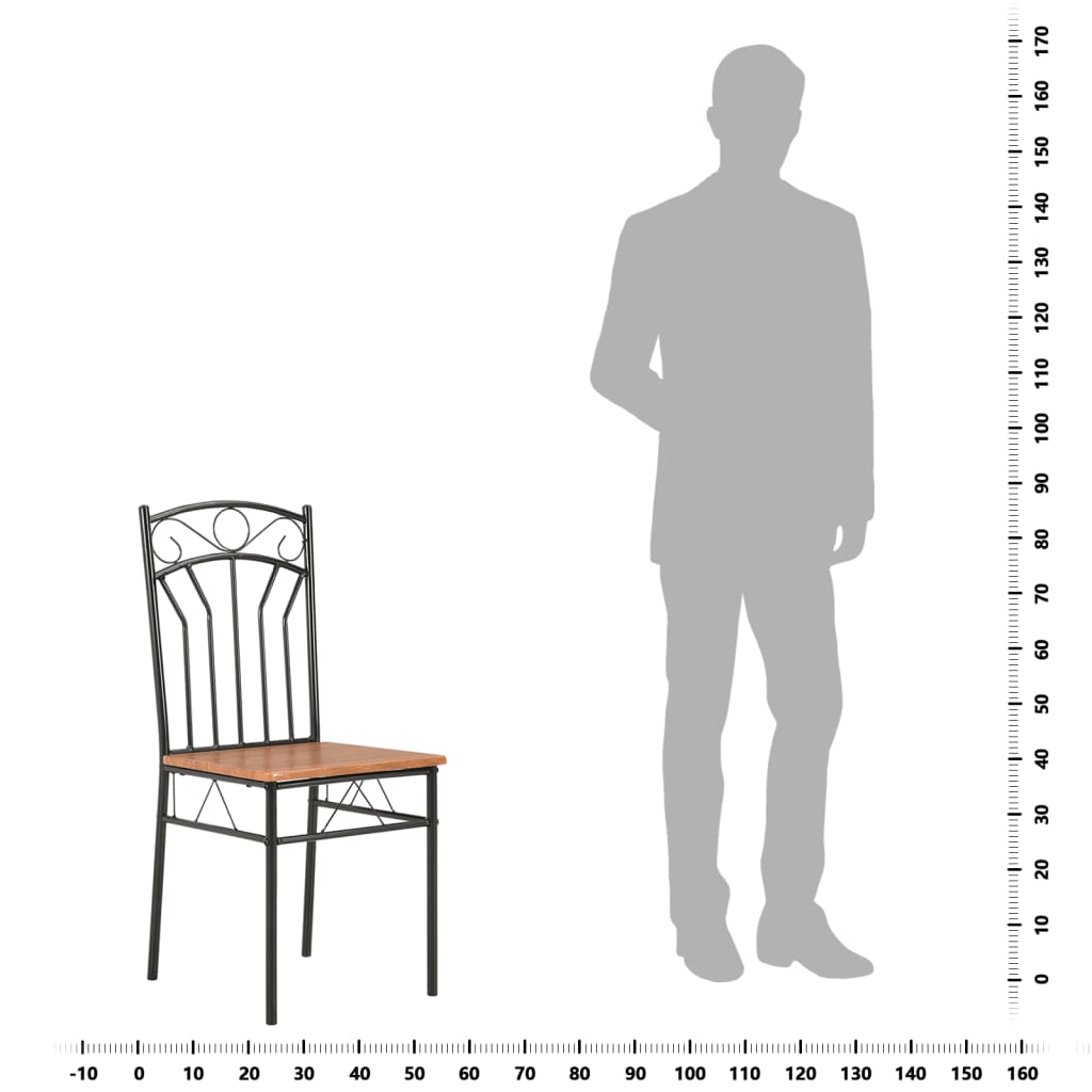 Chaises à manger lot de 4 marron MDF - XIOS