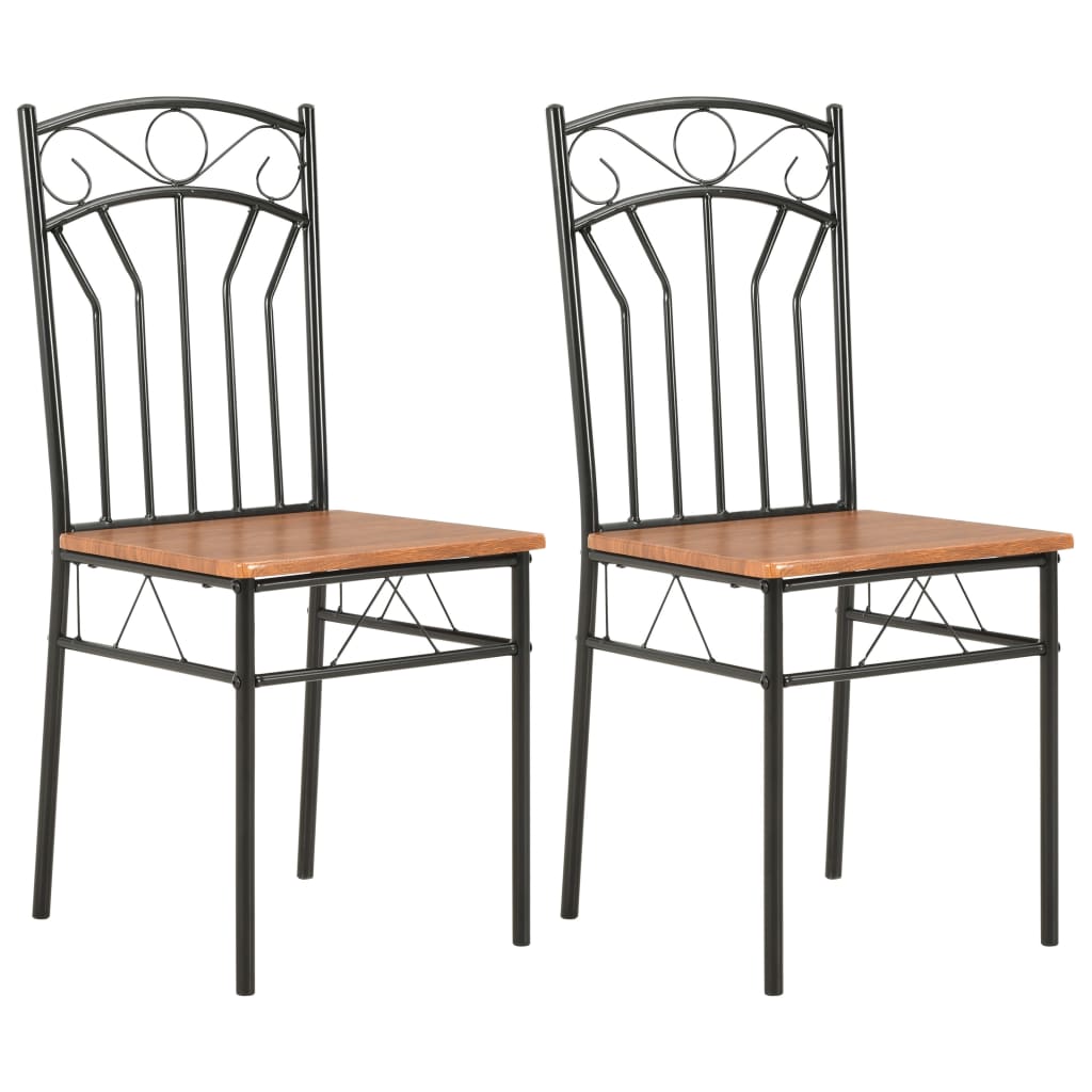 Chaises à manger lot de 2 marron MDF - XIOS