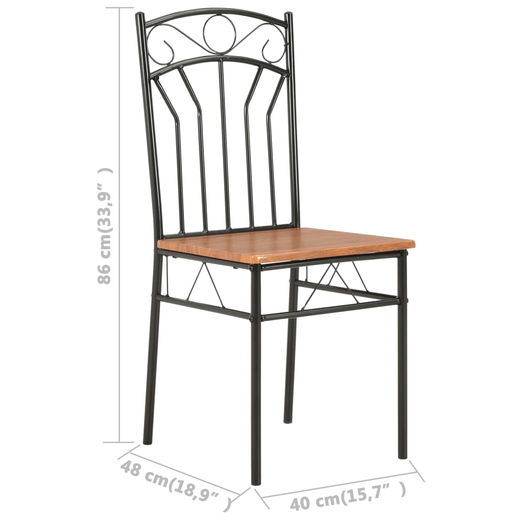 Chaises à manger lot de 2 marron MDF - XIOS