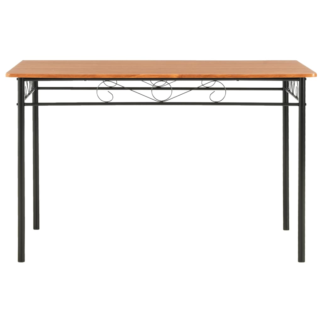 Ensemble de salle à manger 7 pcs MDF et acier Marron