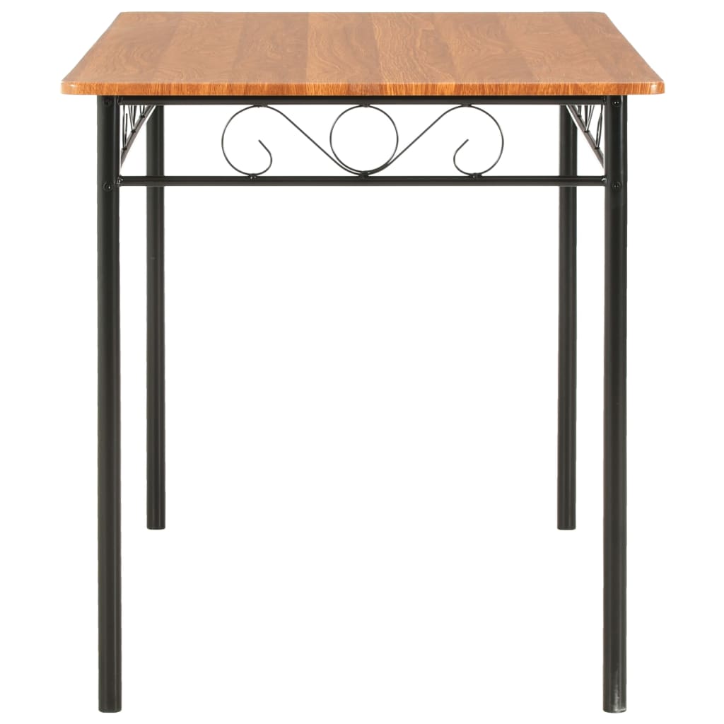 Ensemble de salle à manger 7 pcs MDF et acier Marron