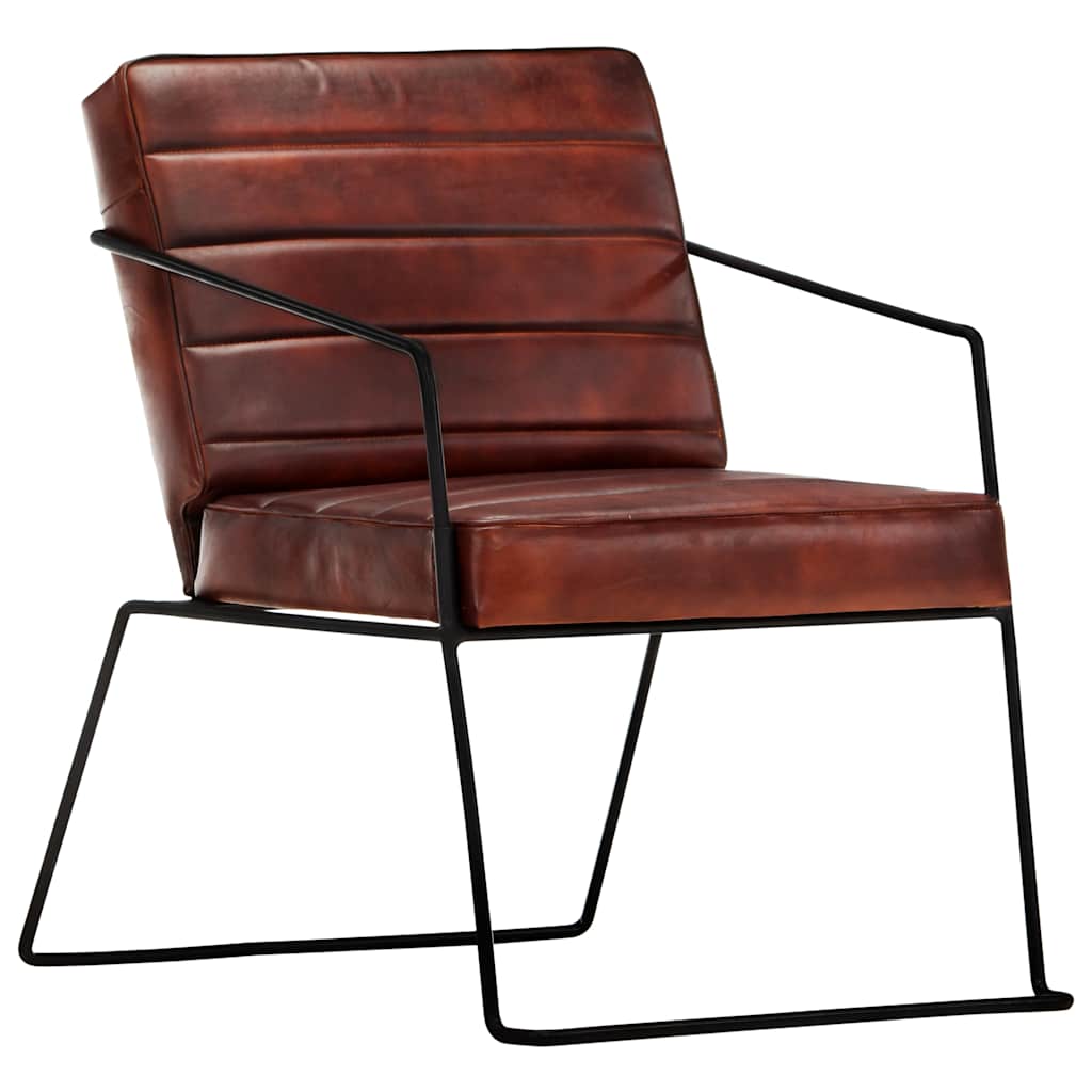 Fauteuil Marron foncé Cuir véritable