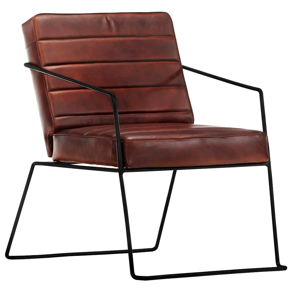 Fauteuil Marron foncé Cuir véritable