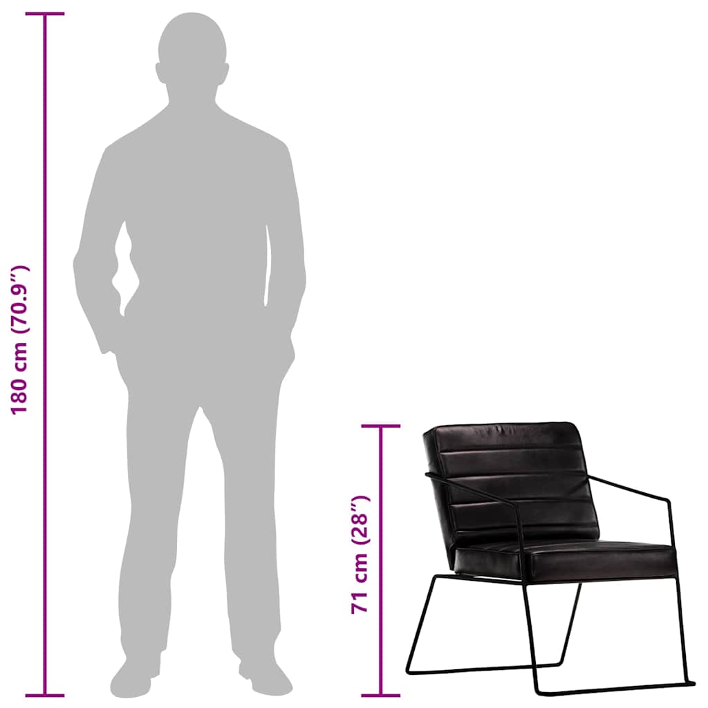 Fauteuil Noir Cuir véritable