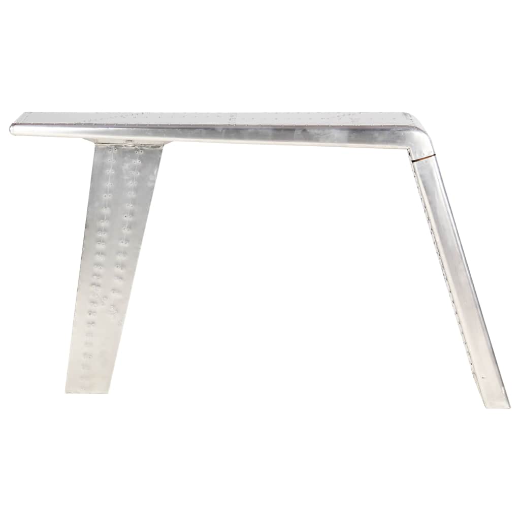 Bureau style avion Argenté 112x50x76 cm Métal