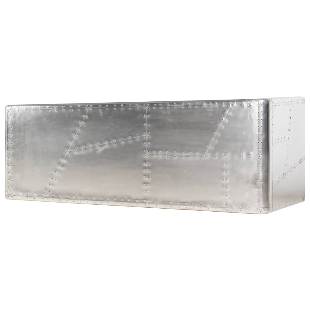 Bureau style avion Argenté 112x50x76 cm Métal - XIOS