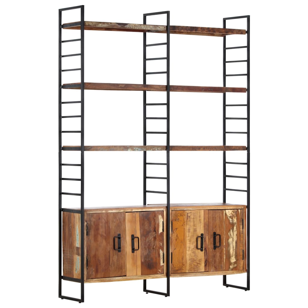 Bibliothèque 4 niveaux 124x30x180cm Bois solide de récupération - XIOS