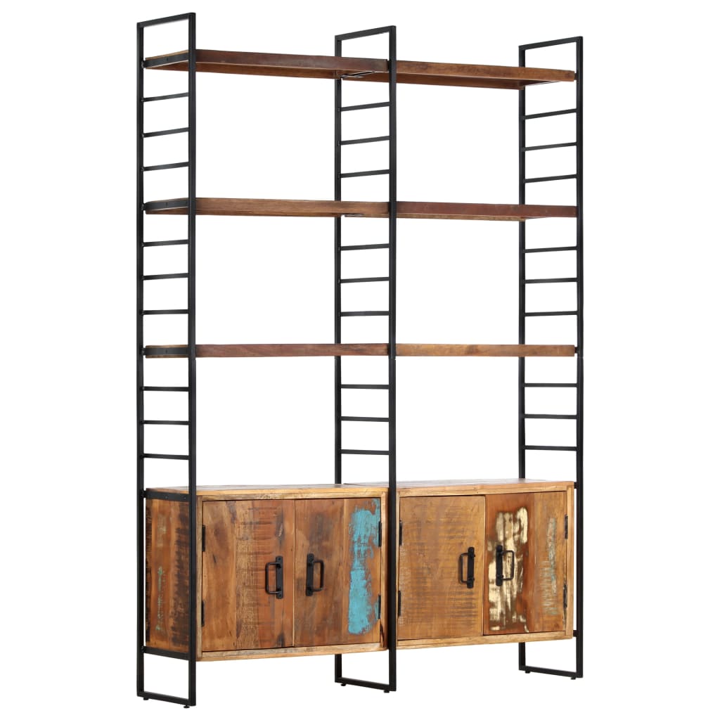 Bibliothèque 4 niveaux 124x30x180cm Bois solide de récupération - XIOS