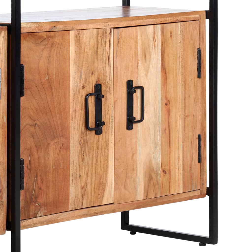 Bibliothèque à 4 niveaux 124x30x180 cm Bois d'acacia massif - XIOS