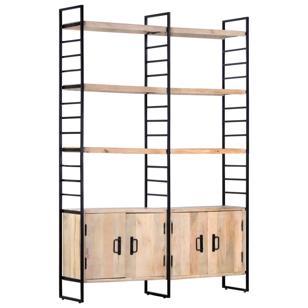 Bibliothèque à 4 niveaux 124x30x180 cm Bois de manguier massif - XIOS