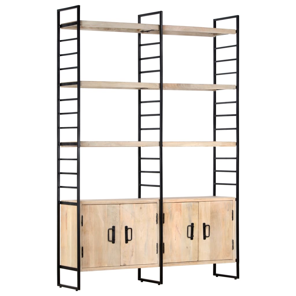 Bibliothèque à 4 niveaux 124x30x180 cm Bois de manguier massif - XIOS