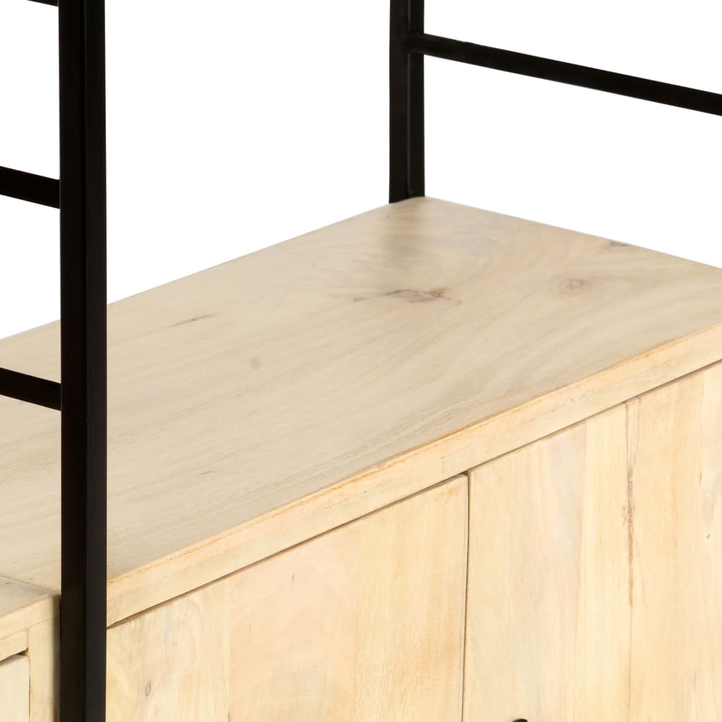 Bibliothèque à 4 niveaux 124x30x180 cm Bois de manguier massif - XIOS