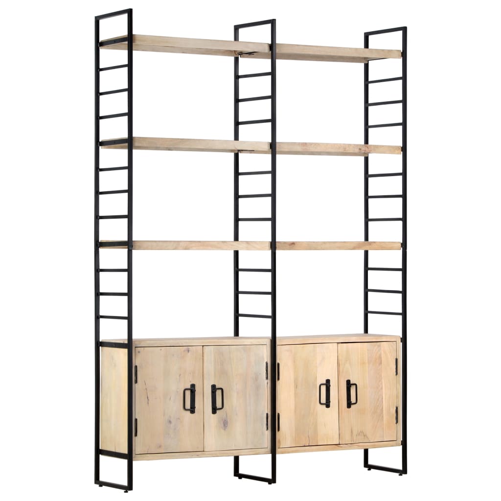 Bibliothèque à 4 niveaux 124x30x180 cm Bois de manguier massif - XIOS